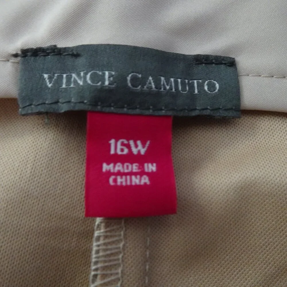 Vince Camuto Gold Pants Women's Plus Size 16W Straight Leg Party Holiday Vegan - Picture 8 of 11